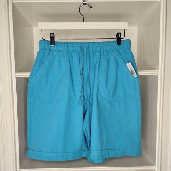 100% Cotton Pull-on Shorts GLORIA VANDERBILT Jade Isle Elsa Medium Blue - Picture 9 of 9